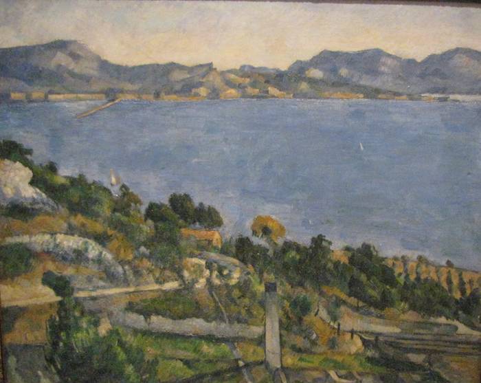 photo of paining by Paul Cézanne: The Bay of Marseille seen from L'Estaque
